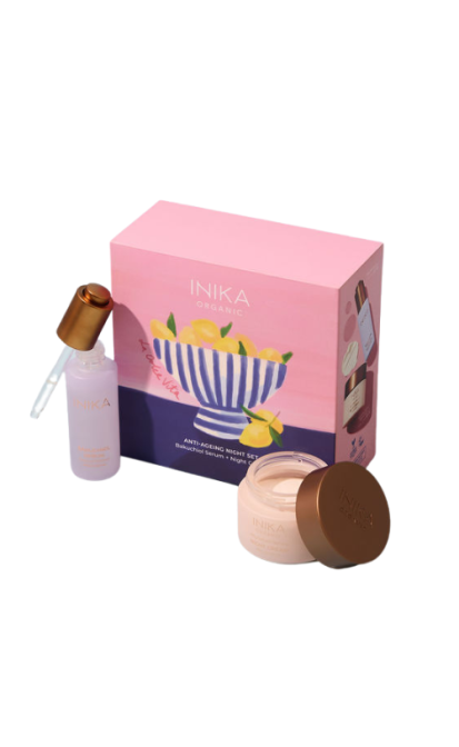 INIKA ANTI-AGEING NIGHT DUO DOVANŲ RINKINYS