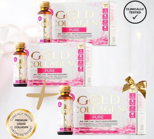 3 Gold Collagen PURE dėžutės (rekomenduojamas mėnesio kursas) už 2 kainą!