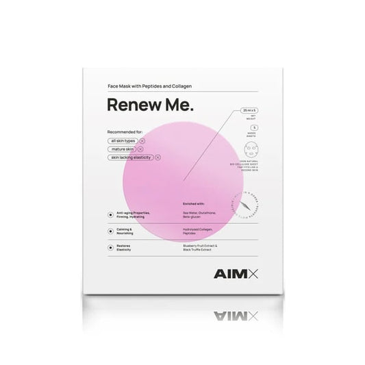 Lakštinė veido kaukė su peptidais ir kolagenu AIMX Renew Me 5 vnt