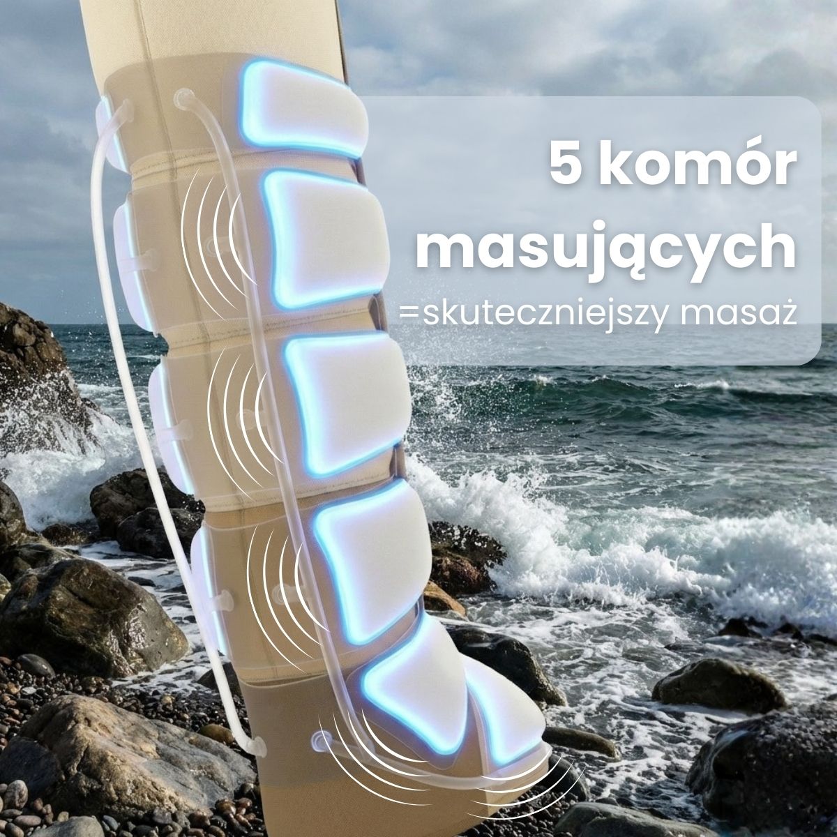 Kompresinis masažuoklis Medivon Lumina, 18 W, balta sp.