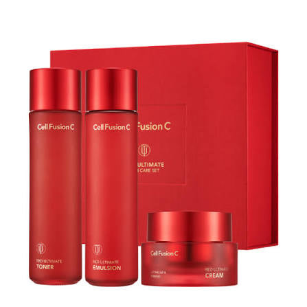 CELL FUSION C „Red Ultimate Set” dovanų rinkinys odos maitinimui ir stangrinimui