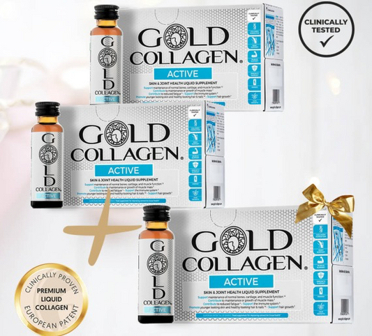 3 Gold Collagen ACTIVE dėžutės (rekomenduojamas mėnesio kursas) už 2 kainą!