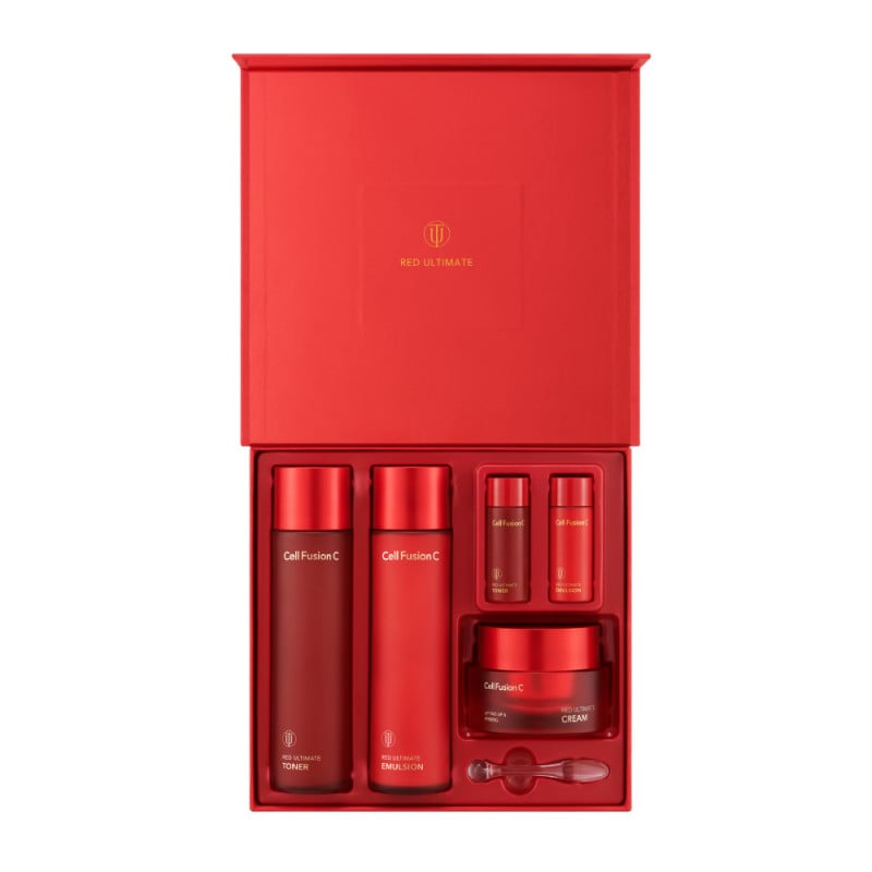 CELL FUSION C „Red Ultimate Set” dovanų rinkinys odos maitinimui ir stangrinimui