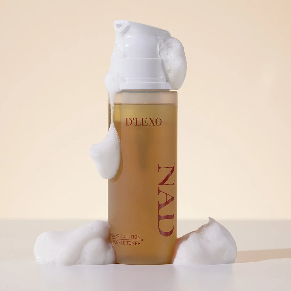 DERMALINE D’LEXO NAD Power Solution Bubble Toner Drėkinantis Ir Odos Gyvybingumą Puoselėjantis Putų Tonikas Su 1 % NAD, Aminorūgštimis, Antioksidantais Ir Peptidais, 200 Ml