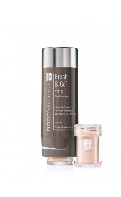 NOON BRUSH&GO MINERAL SUN PROTECTION POWDER SPF 50 RIEBIAI/PROBLEMINEI VEIDO ODAI (Tone 01), 2x5 g