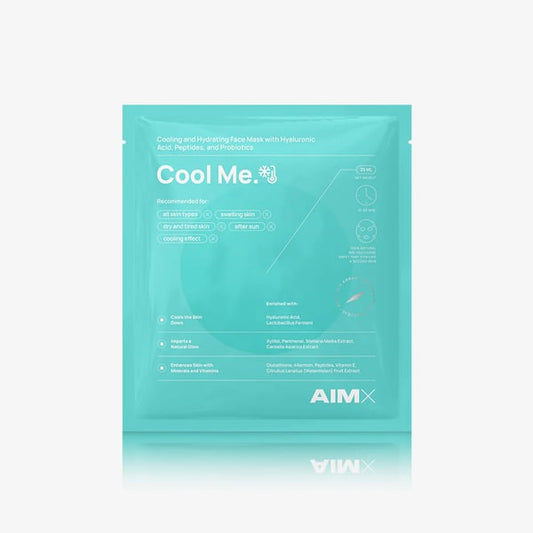 AIMX Drėkinanti lakštinė kaukė su vėsinančiu ir raminančiu poveikiu AIMX Cool Me 1 vnt
