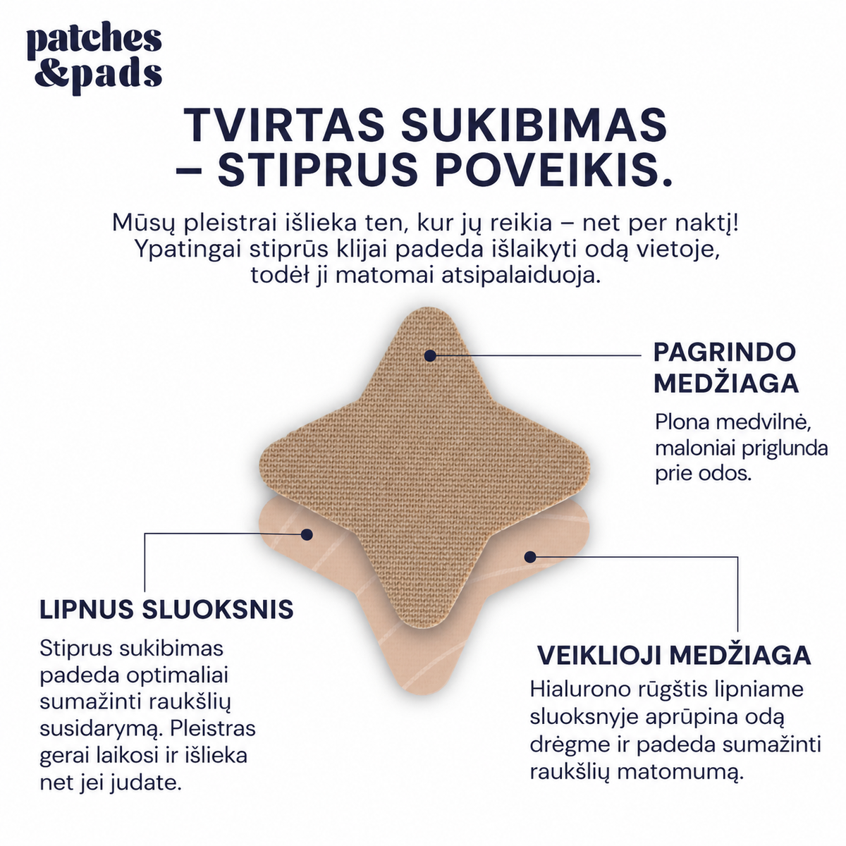 Classic Star forehead patches (tapes) with hyaluronic acid | 60 pcs.