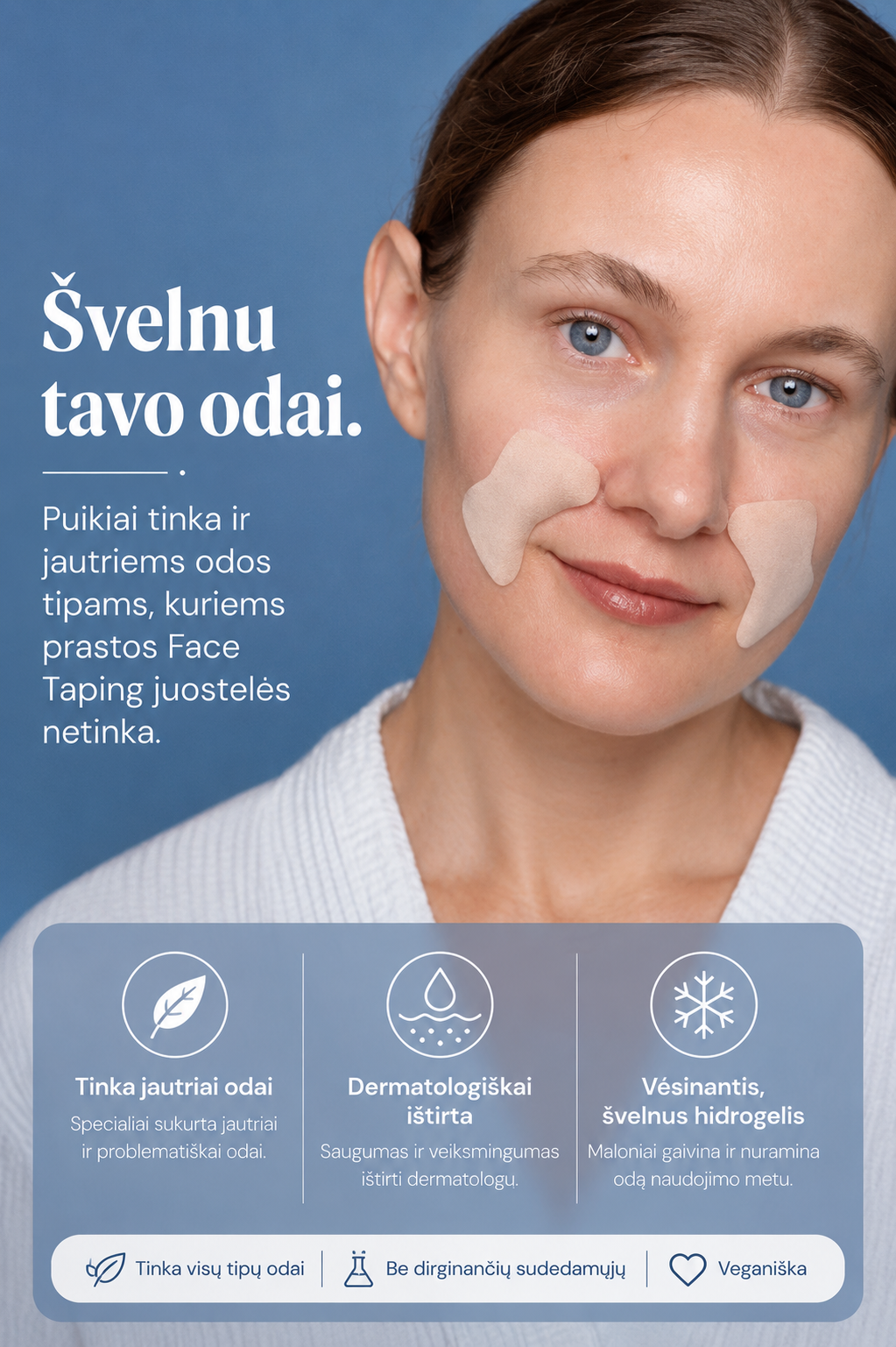 Patches&pads - veido pleistrai (Teipai) burnos sričiai – hidrogelis su hialurono rūgštimi