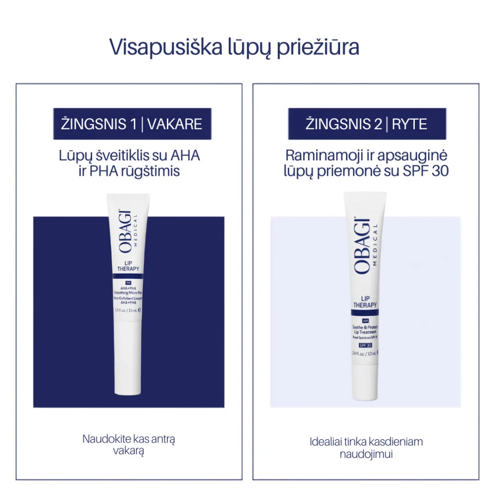 Obagi Medical Lip Therapy AHA+PHA Smoothing Micro-Peel – Lūpas Atnaujinantis Mikro-Pilingas, 15ml