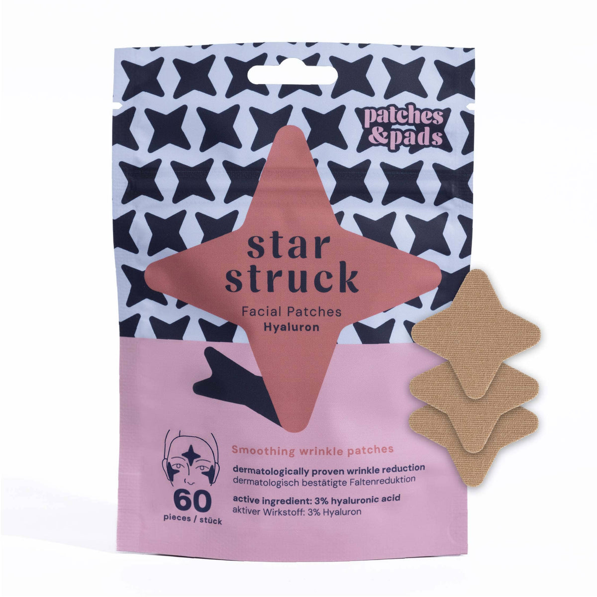 Classic Star forehead patches (tapes) with hyaluronic acid | 60 pcs.