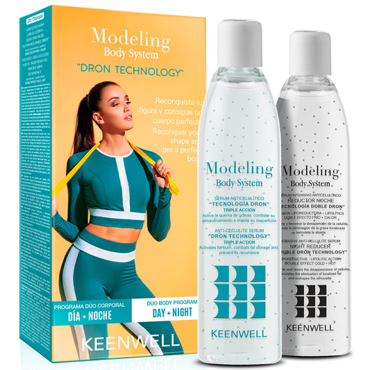 KEENWELL MODELING BODY SYSTEM DRON TECHNOLOGY RINKINYS NR. 1: ANTICELIULITINIS SERUMAS 250 ml + ANTICELIULITINIS NAKTINIS SERUMAS, 250 ml