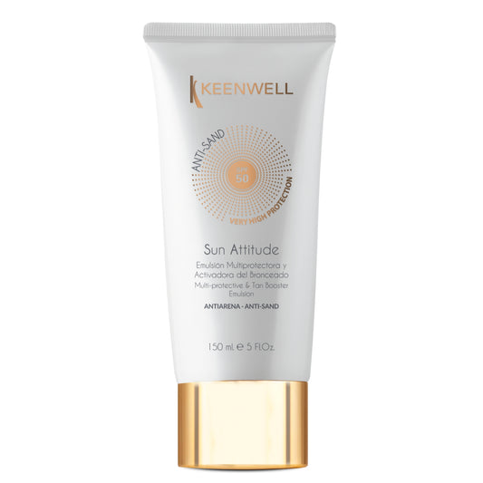 KEENWELL SUN ATTITUDE ANTI-SAND APSAUGINĖ ĮDEGI SKATINANTI EMULSIJA KŪNUI SPF50, 150 ML