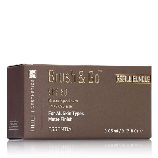 NOON BRUSH&GO MINERAL SUN PROTECTION POWDER SPF 50 PAPILDYMAS VISŲ TIPŲ ODAI (Tone 02), 3x5ml