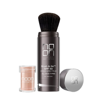 NOON BRUSH GO MINERAL SUN PROTECTION POWDER SPF 50 VISŲ TIPŲ ODAI (Tone 02), 2x5 g