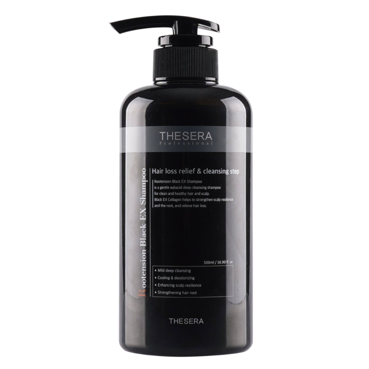 THESERA ROOTENSION BLACK EX ŠAMPUNAS, 500 ML